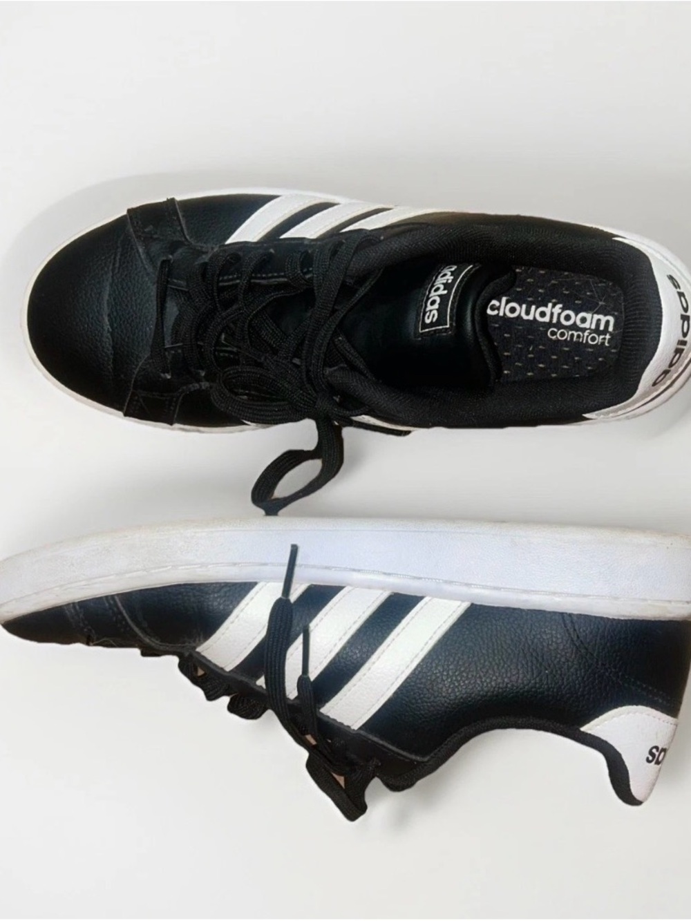 adidas Black & White Cloudfoam Low-Top Sneakers